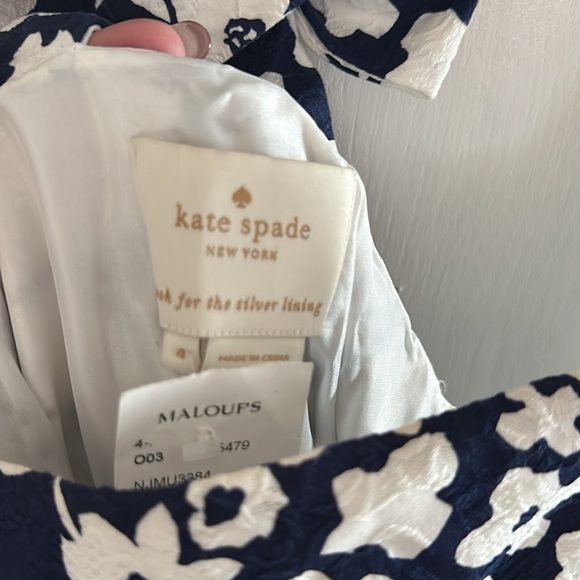 NWT Kate Spade Tanner Dress Navy/White - Picture 7 of 8